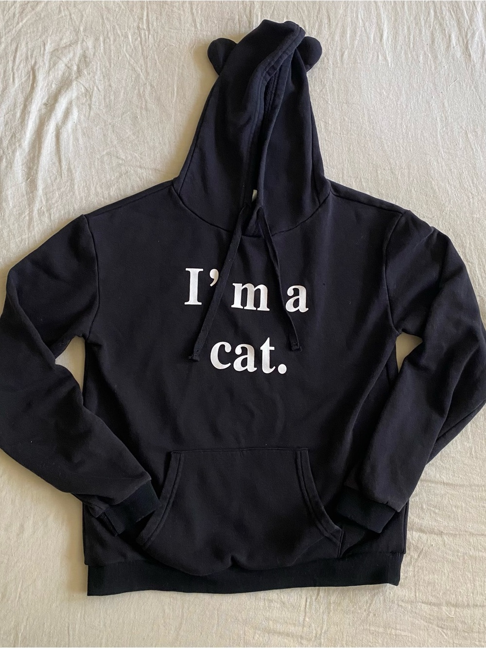 I'm a Cat Black Hoodie with Ear Hood